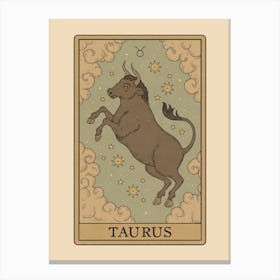 Taurus Tarot Zodiac Canvas Print