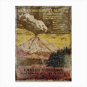 Vintage Travel Poster ― Lessen Volcanic National Park 1 Canvas Print