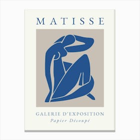 Abstract Body Blue Matisse Print Canvas Print