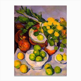 Dandelion Greens Cezanne Style vegetable Canvas Print