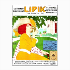 Lipik Spa, Slavonia, Croatia, Vintage Promotional Poster Canvas Print