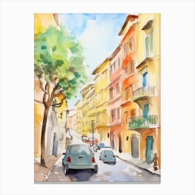 Rome, Italy Watercolour Streets 6 Canvas Print