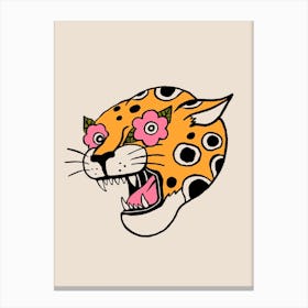Cheetah Flower Eyes Canvas Print