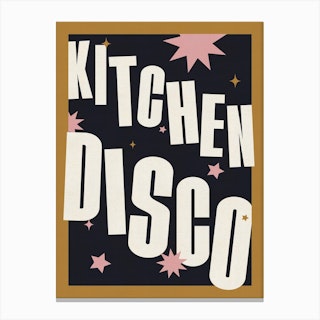 Navy Kitchen Disco Canvas Print