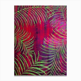 Abstract Tropics Leaves Green Canvas Print