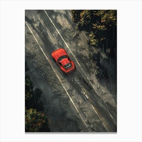 Car Driving In The Rain 5 Canvas Print