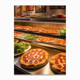 Pizzas On Display Canvas Print