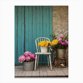 Flowers On The Porch Canvas Print