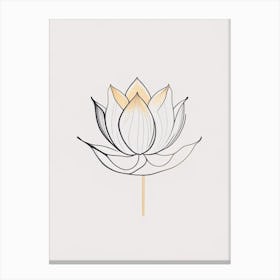 Lotus Flower, Buddhist Symbol Minimal Line Drawing 5 Canvas Print