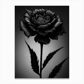 A Carnation In Black White Line Art Vertical Compositionlity 0 20231030121347449 1wc6 5lac Canvas Print