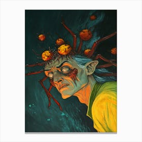 Man With A Head Full Of Fruit Canvas Print