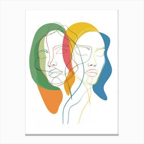 Minimalist Portraits Women Line 4 Canvas Print