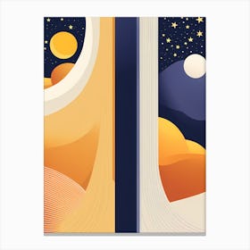 DAY AND NIGHT VECTOR ART 4 Canvas Print