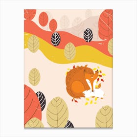 Fox In Autumn Canvas Print