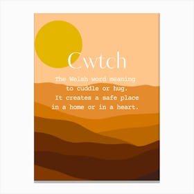 Welsh Cwtch Orange Landscape Canvas Print