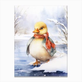 Snowy Duckling 2 Canvas Print