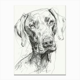Weimaraner Dog Line Sketch 1 Canvas Print