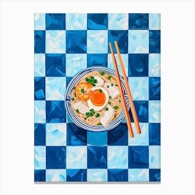 Pho Blue Checkerboard 3 Canvas Print