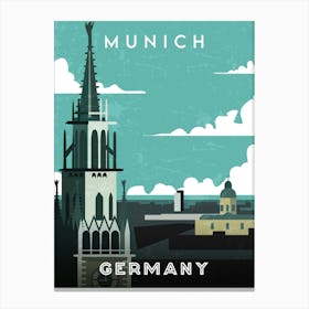 Munich, Germany — Retro travel minimalist poster Canvas Print