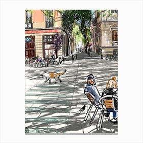 In The Familiar Square Canvas Print