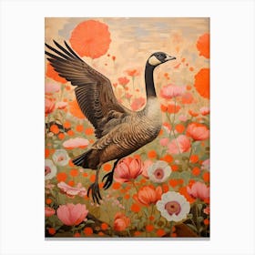 Canada Goose 4 Detailed Bird Painting Canvas Print