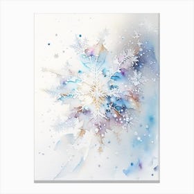 Fragile, Snowflakes, Storybook Watercolours 2 Canvas Print
