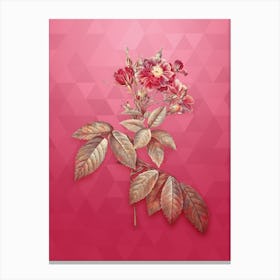 Vintage Boursault Rose Botanical in Gold on Viva Magenta n.0664 Canvas Print