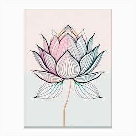 Lotus Flower Pattern Minimal Line Drawing 6 Canvas Print