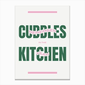 Cuddles In The Kitchen 2 Canvas Print