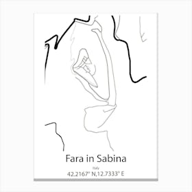 Fara In Sabina,Italy Minimalist Map Canvas Print