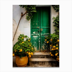 Green Mediterranean Door Canvas Print