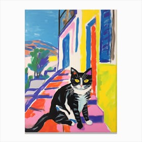 Painting Of A Cat In Zadar Croatia Canvas Print