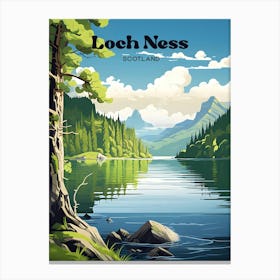 Loch Ness Scotland Mythical Lake Travel Art Canvas Print