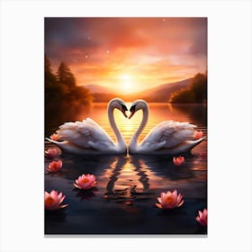 Swans In Love 1 Canvas Print