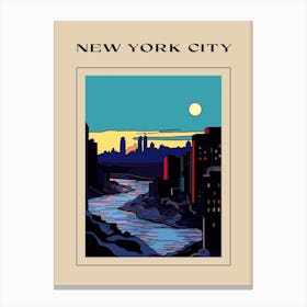 Minimal Design Style Of New York City, Usa 4 Poster Canvas Print