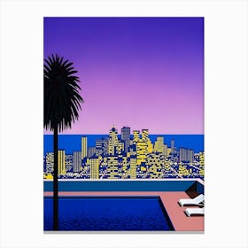 Hiroshi Nagai - City Pop At Night, Swimming Pool Canvas Print