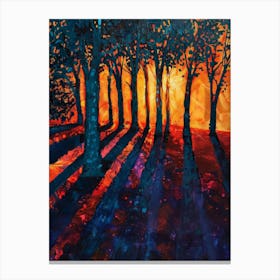 Sunset In The Woods 2 Canvas Print