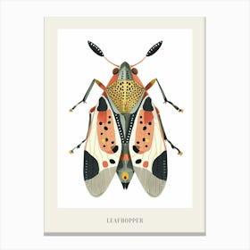 Colourful Insect Illustration Leafhopper 8 Poster Canvas Print