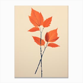 Minimal Autumn Leaves Canvas Print