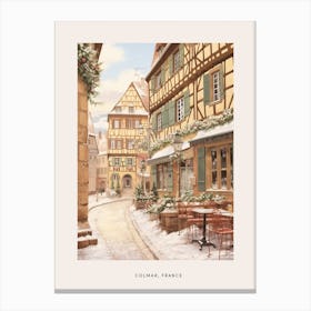 Vintage Winter Poster Colmar France 4 Canvas Print