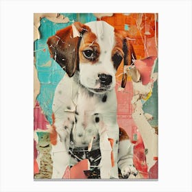 Puppy Kitsch Collage 3 Canvas Print