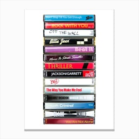 Michael Jackson - Music Poster - Singles on Cassette Print Canvas Print