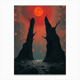 Two Trees In The Forest Canvas Print