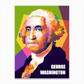 Us Founder George Washington Wpap Pop Art Style Canvas Print