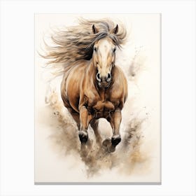 A Horse Painting In The Style Of Blending 3 Canvas Print