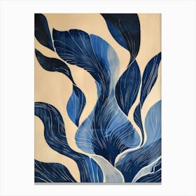 'Blue Leaves' 5 Canvas Print