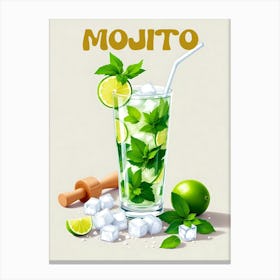 Cuba Mojito Cocktail V 04 Canvas Print