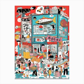 Japanese Market Canvas Print