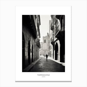 Poster Of Tarragona, Spain, Black And White Analogue Photography 3 Canvas Print