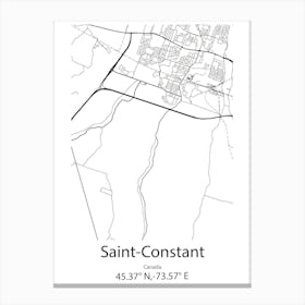 Saint Constant,Canada Minimalist Map Canvas Print